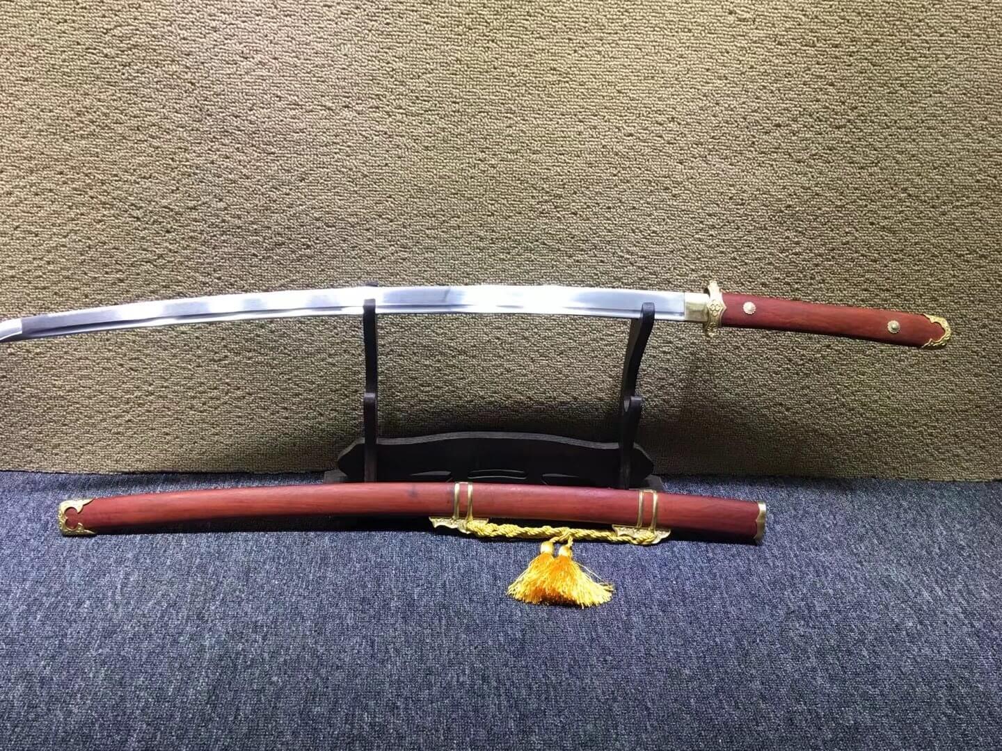 Bending Tang dao/T10 High Carbon Steel/Redwood scabbard/Brass fittings