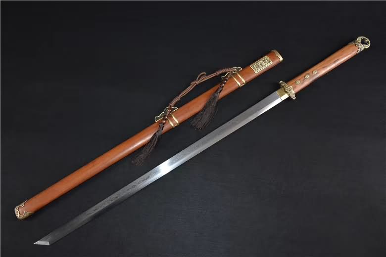 Tang dao sword,Damascus steel blade,Brass fittings