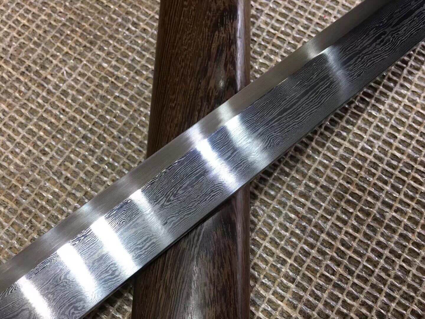 Tang dao(Damascus steel blade,Rosewood scabbard)Length 20"