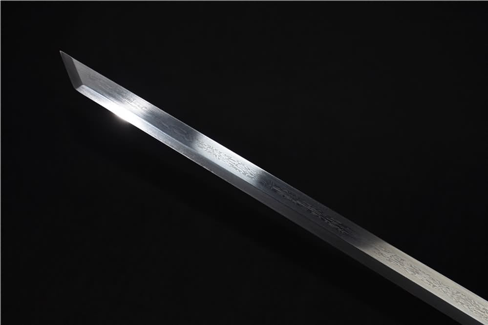 Tang dao sword(Damascus steel blade,Brass scabbard)Full tang