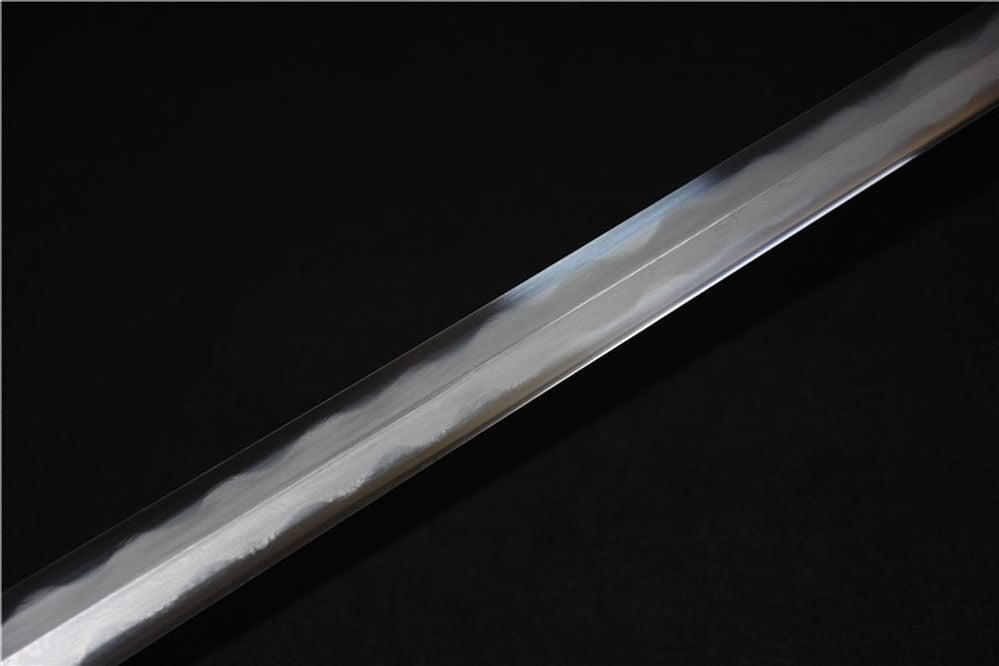 Tang jian sword(Damascus steel burn blade,Skin scabbard,Brass fittings)Full tang