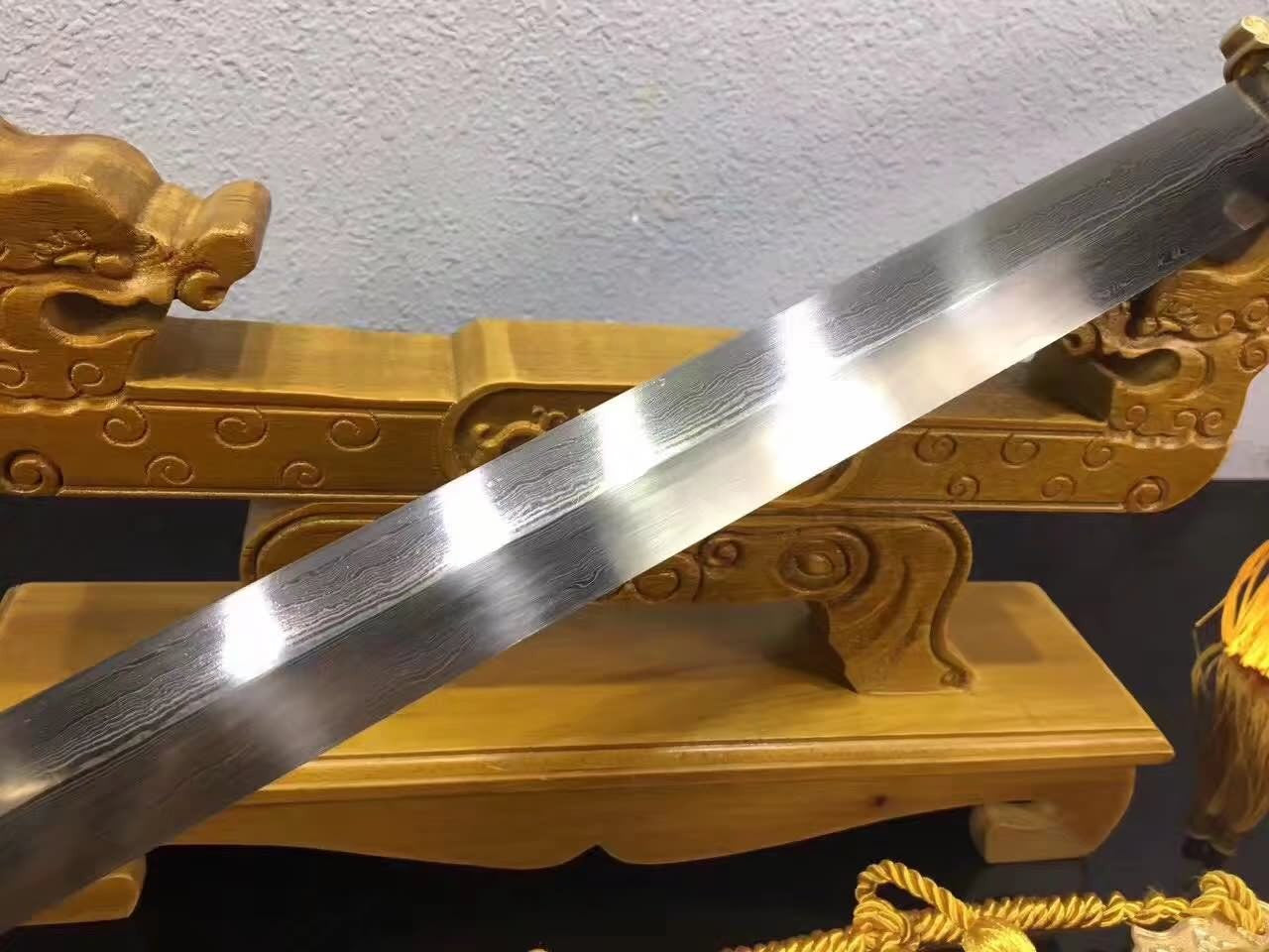 Tang sword,Folded steel blade,Brass fitted,Full tang,Length 39 inch