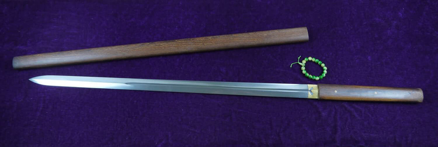 Tang sword(Damascus steel blade,Rosewood scabbard)Full tang