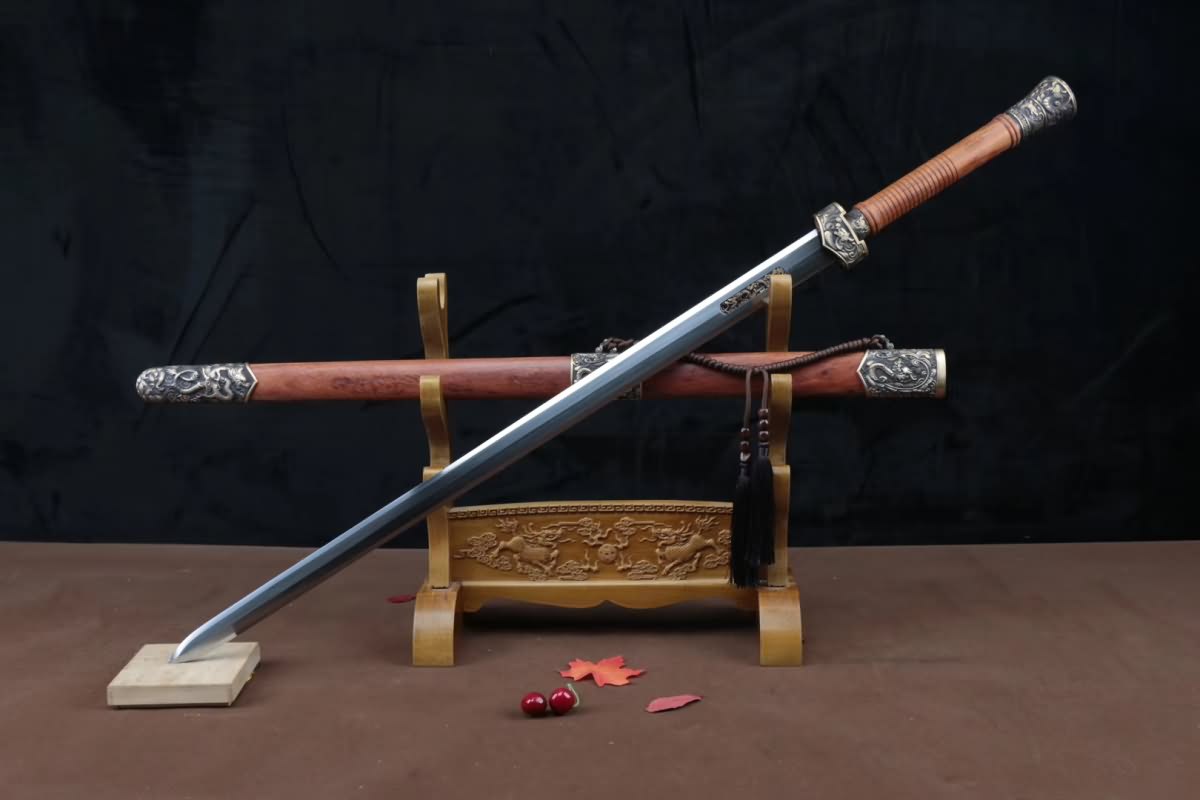 Dragon Phoenix sword,Forged High carbon steel,Brass fittings