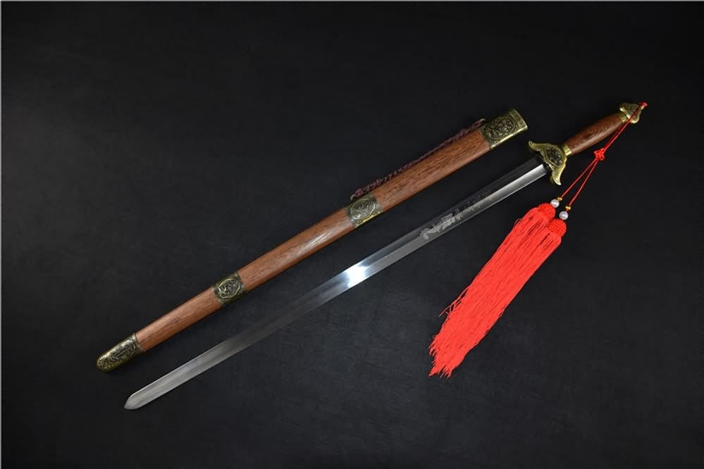 Training sword,Stainless steel blade,Rosewood scabbard