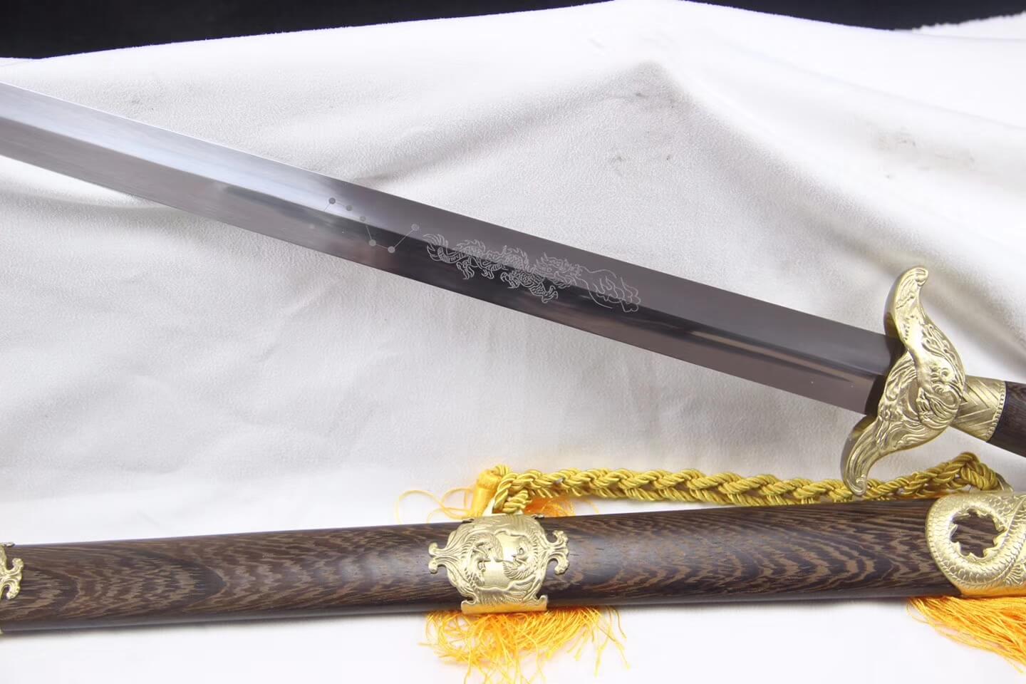 Training sword,Longfeng jian,Stainless steel,Rosewood,Brass fittings