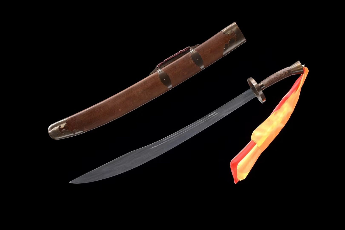 Wushu single sword,Stainless steel blade,Rosewood scabbard