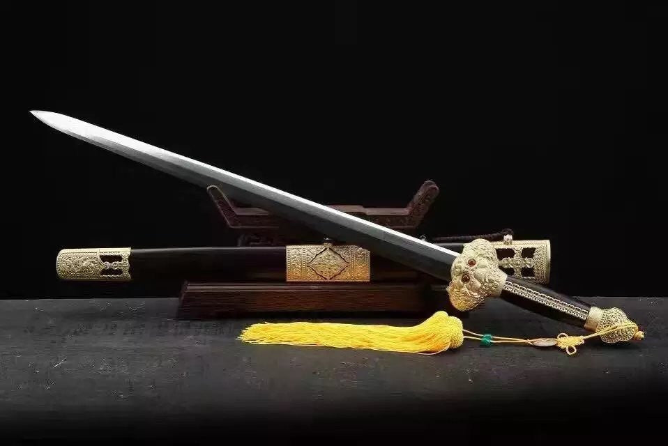 Yongle sword,Folded steel,Ebony scabbard,Copper fitting