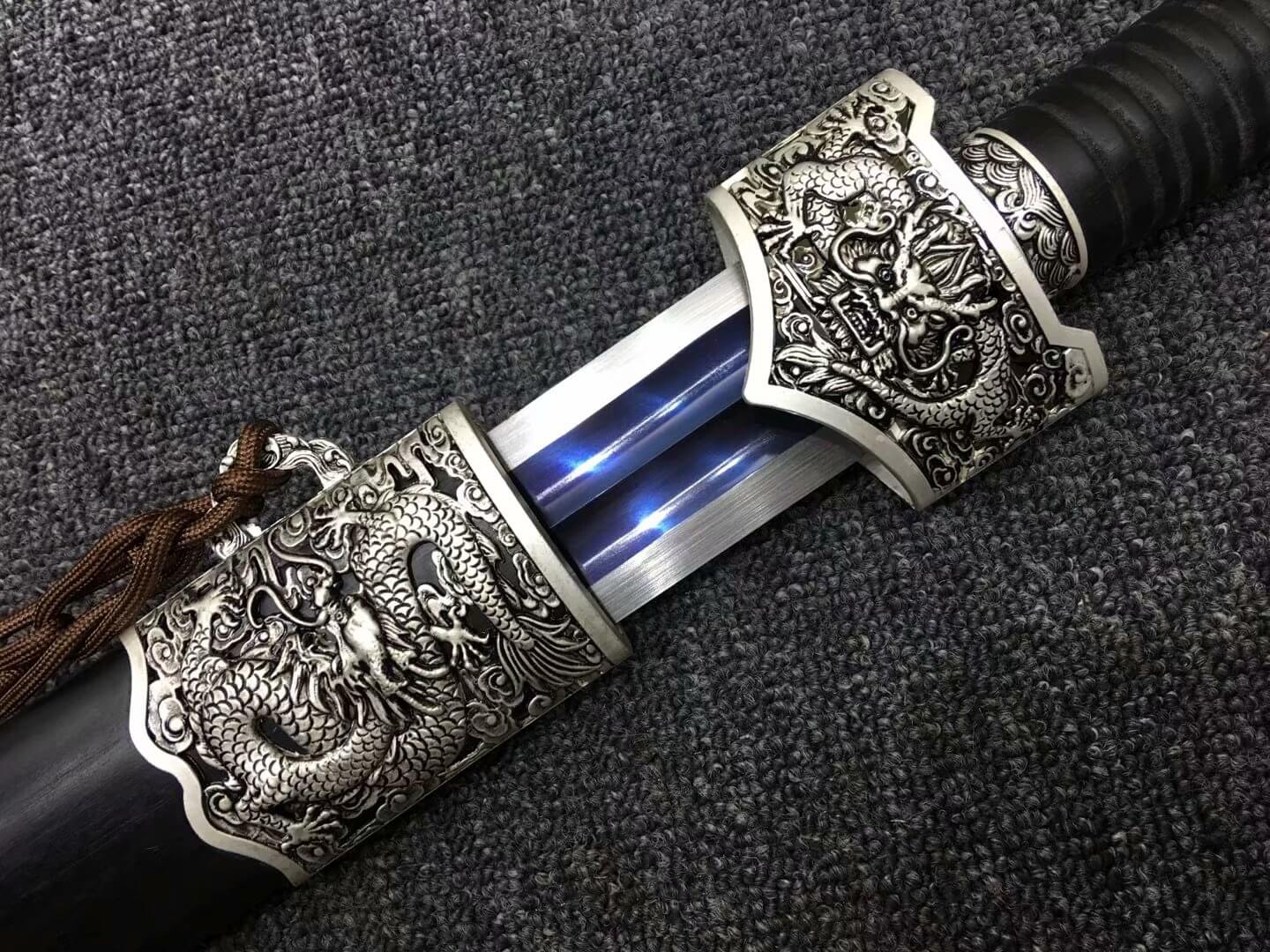 Yuewang sword,High carbon steel blue blade,Black wood,Alloy fittings