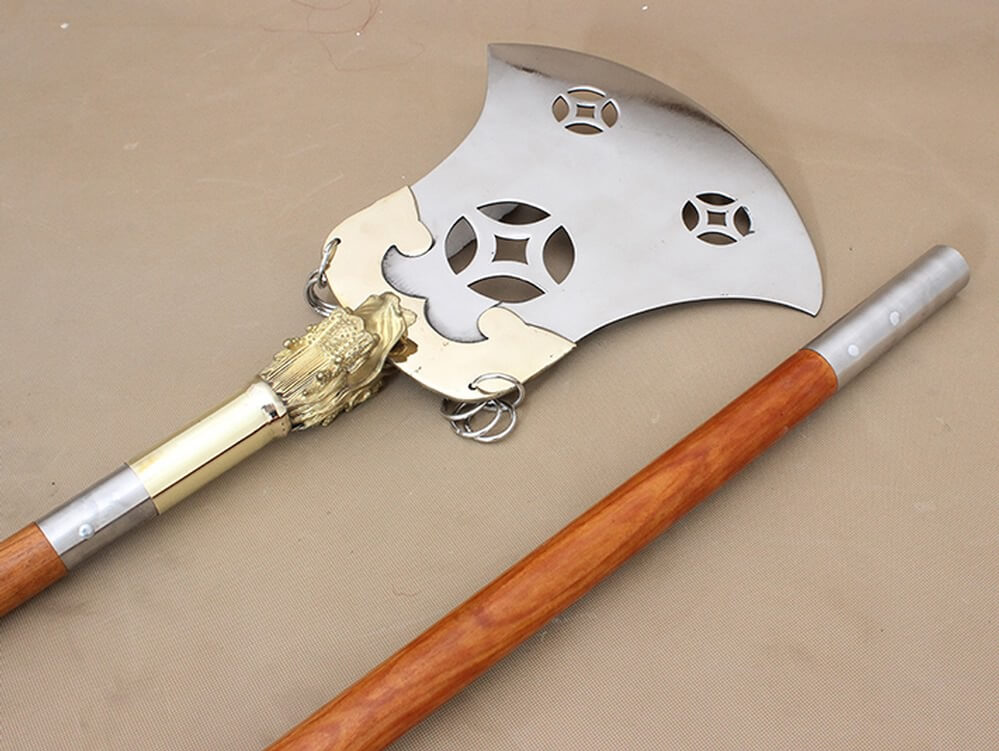 Crescent-Moon Shovel,spear,Stainless steel blade,Wood rod