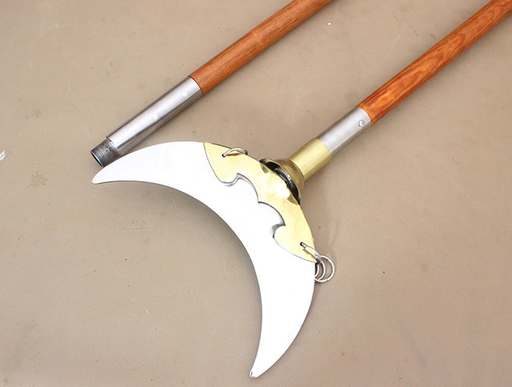 Crescent-Moon Shovel,spear,Stainless steel blade,Wood rod