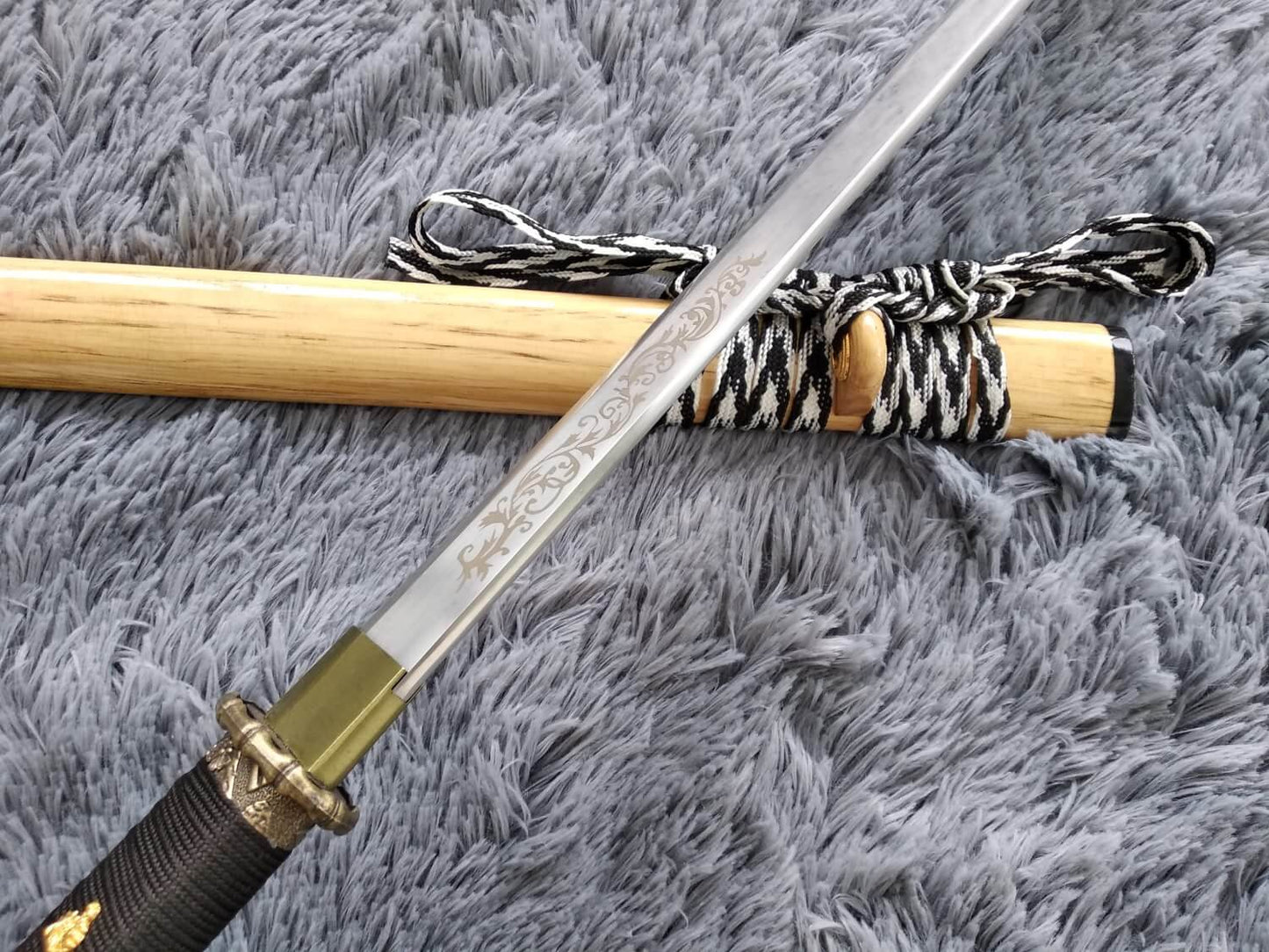 Tang dao,Ninja Sword,High manganese steel,Hardwood,Alloy