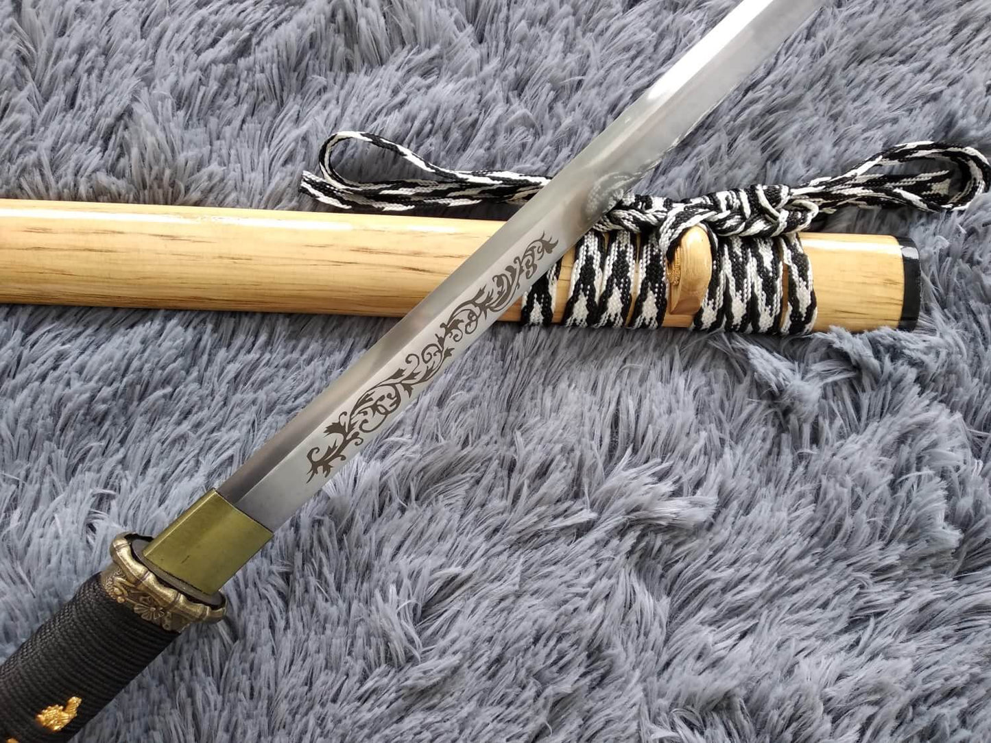 Tang dao,Ninja Sword,High manganese steel,Hardwood,Alloy