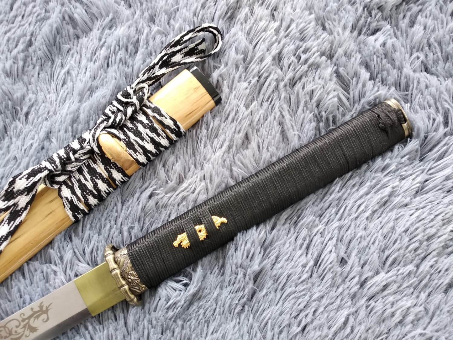 Tang dao,Ninja Sword,High manganese steel,Hardwood,Alloy