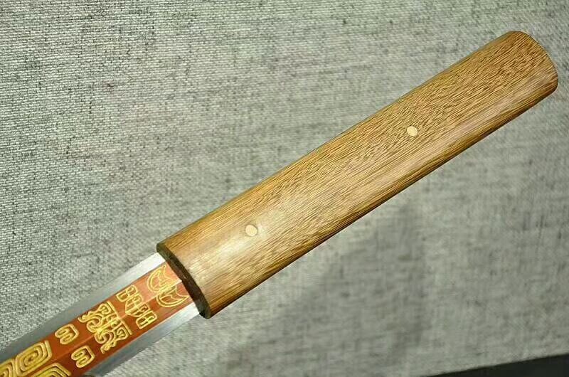 Tang jian(High carbon steel etching blade,Rosewood scabbard)Full tang